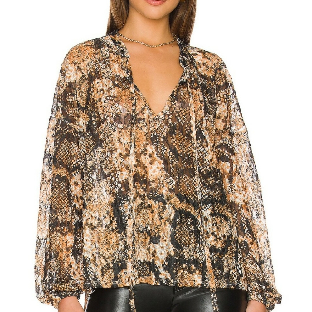 Free People Sheer Out For The Night Top - Picture 2 of 4